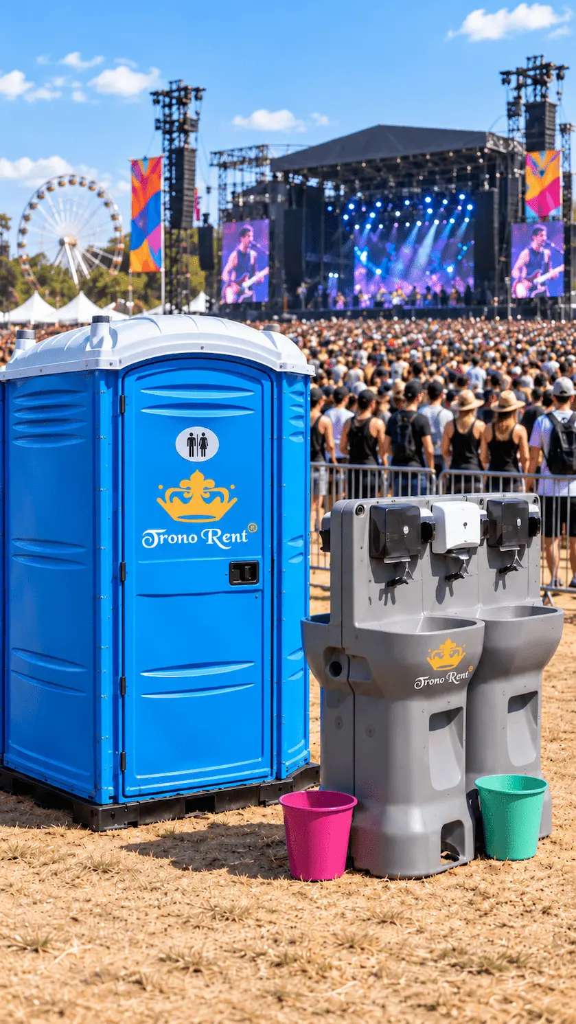 Baños portátiles en renta para festival musical CDMX · Trono Rent