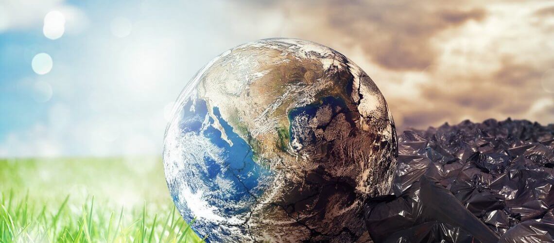 Earth is chancing due to pollution and undifferentiated trash. Save the World now. World provided by NASA